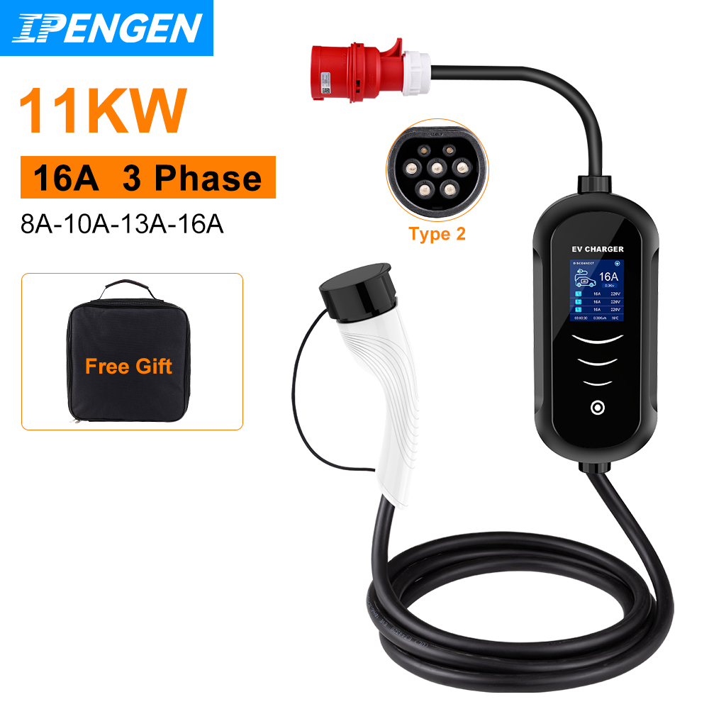 IPENGEN 11KW 16A 3-fazowa prze – Portable Ev Charger 32A Type 2 Cee Plug recenzja i cena